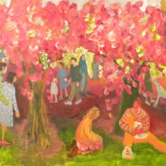 Families and Cherries 30\" x 40\" 2013