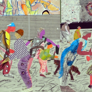 Street Activity 22" x 30" Collage 2017
