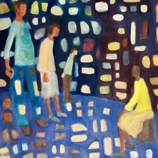 Figures at Dark Oil 30x30 2024
